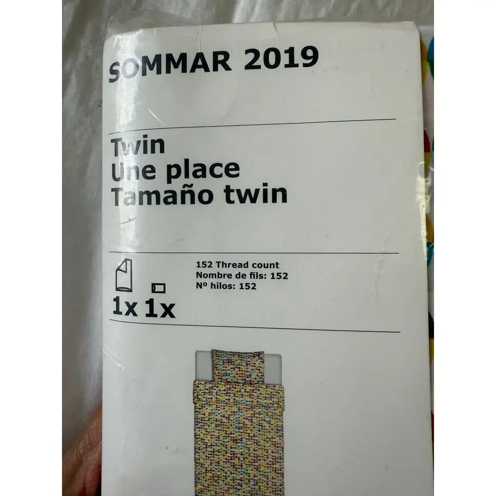 Ikea SOMMAR 2019 | SZ Twin | Duvet Cover Multicolor Rainbow Geometric Pop Art